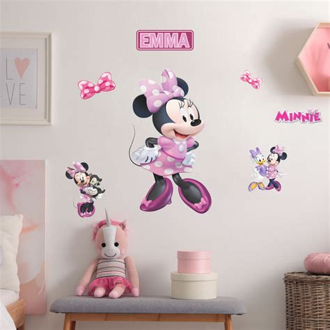 Minnie Mouse Interactive Wall Decal With Custom Name Wall Palz