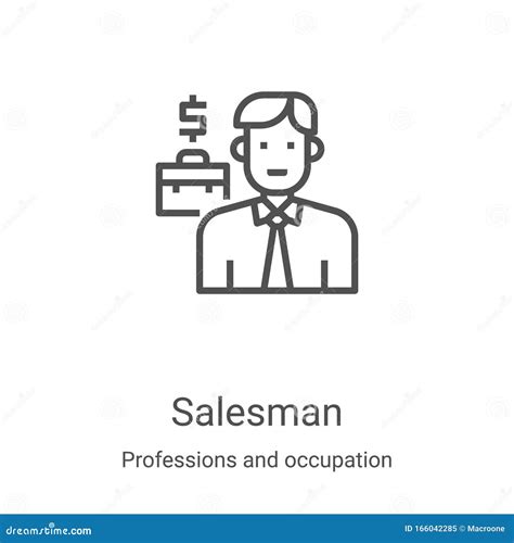 Salesman Icon Vector From Professions And Occupation Collection Thin