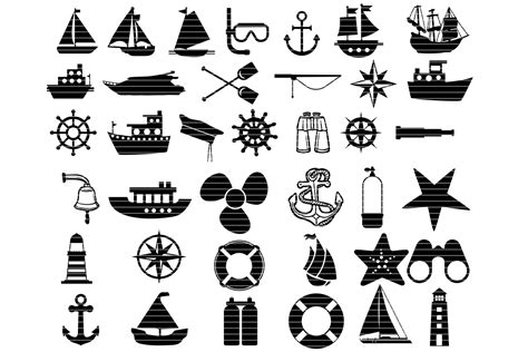 Nautical Silhouette Clip Art Bundle Graphic By Meshaarts · Creative Fabrica