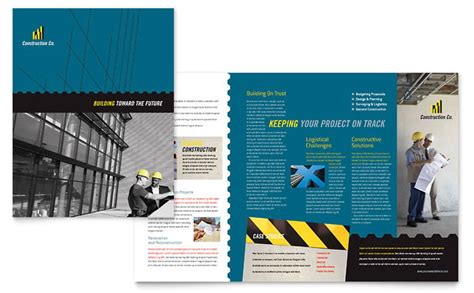 Industrial And Commercial Construction Brochure Template Design