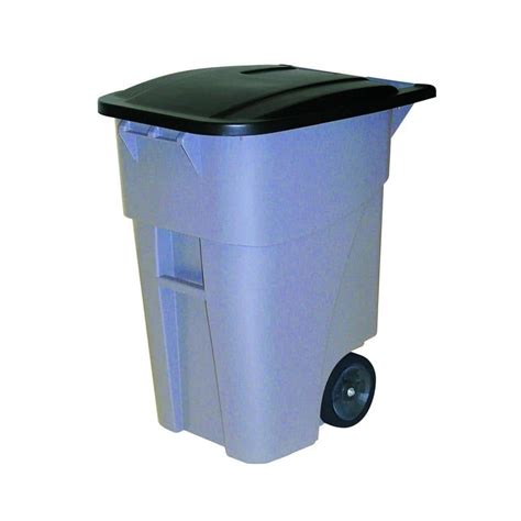 Rubbermaid Commercial Products Brute 50 Gal Gray Rollout Trash Can