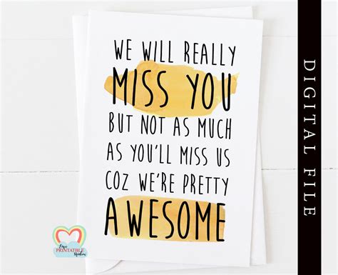 Coworker Leaving Card Printable Funny Colleague Retirement Etsy UK