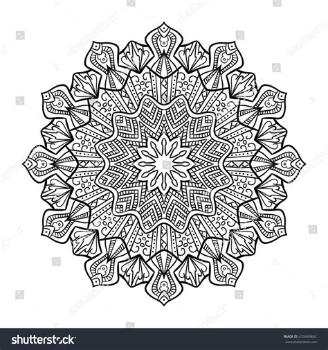 Vector Doodle Flower Mandala Coloring Book For Adult And