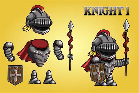 2d Oyun Yapabilmek Için Knight Karakter Sprites