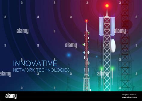 Communication Towers Background With Editable Text And View Of Cellular