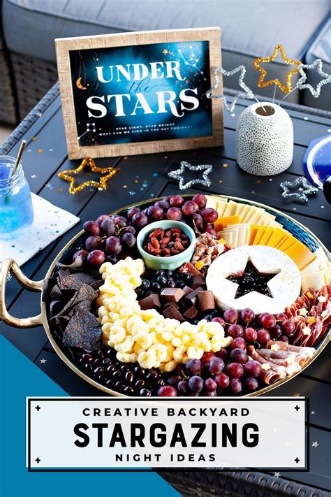 Moon And Stars Themed Charcuterie Board Under The Stars Party Sign And