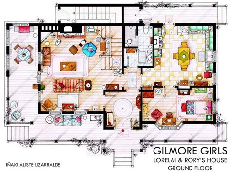 Floor Plans Of Your Favorite Tv Shows Gilmore Girls House Gilmore