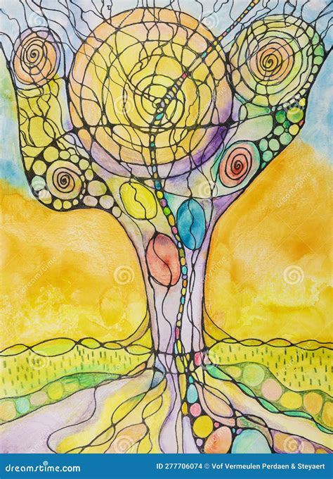 Bright And Colorful Cosmic Tree Of Life Stock Photo Image Of
