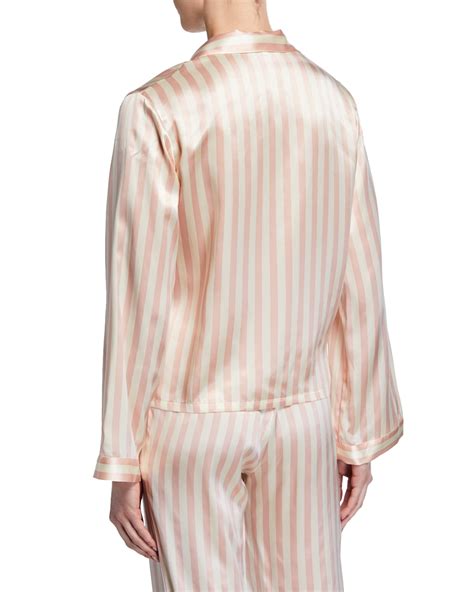 Morgan Lane Ruthie Petal Stripe Pajama Top Neiman Marcus