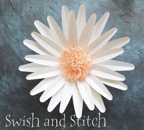 Diy Jumbo Paper Flowers With Cut Files Daisy Swish And Stitch