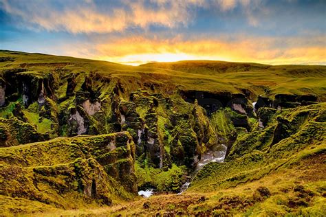 Fjadrargljufur Canyon In Iceland Stock Image Colourbox
