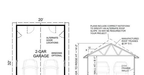 Two Car Garage Plan 640 1 20 X 32 By Behm Design Garage Plans By