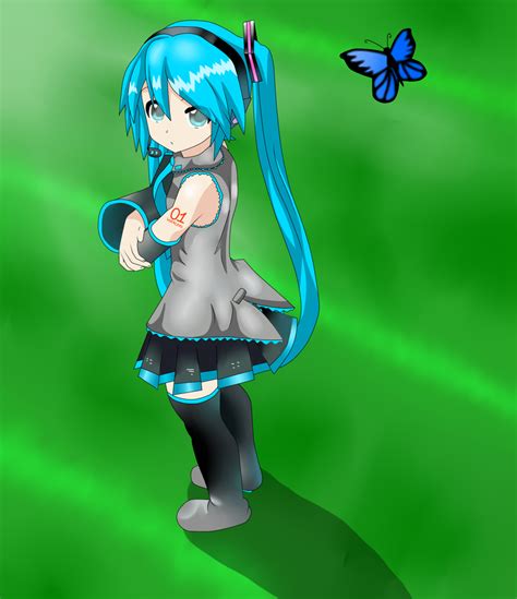Miku And Butterfly By Kyuubicore On Deviantart