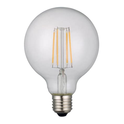 6w Dimmable Led E27 Clear Globe Style Bulb In Warm White Castlegate