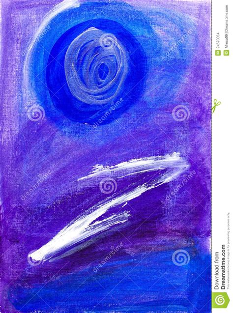 Abstract Painting In Blue And Purple Stock Images Image