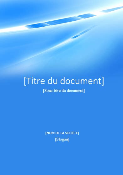 Page De Garde Word Template Gratuit