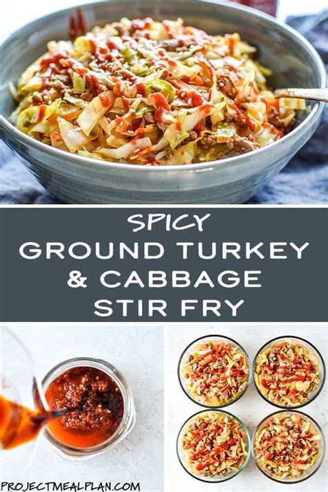 Sweet and spicy ground turkey stir fry recipe genius kitchen. Spicy Ground Turkey & Cabbage Stir Fry Meal Prep | Recipe ...