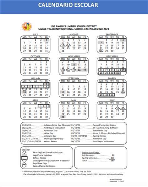 Lausd Academic Calendar 2021 22 Customize And Print