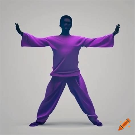 Silhouette Of Person Doing Qi Gong With Arms Up