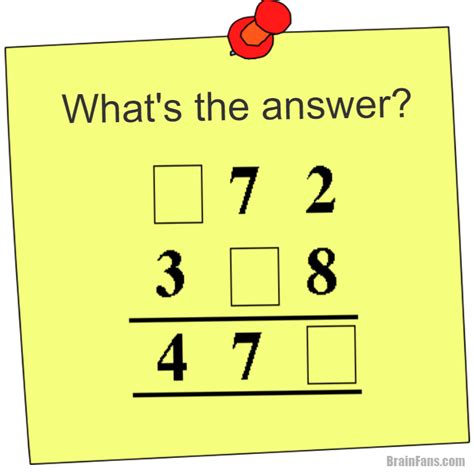 However, what you have to understand is that not everyone will be attracted to it. Brain teaser - Picture Logic Puzzle - what's the answer ...