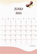 Calendario Junio 2021 para imprimir GRATIS ️ Una Casita de Papel
