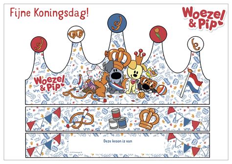 Kinderwoorddienst kleurplaten christus koning kroon en inri. Woezel & Pip - Koningsdag kroon knutselplaat | Thema ...