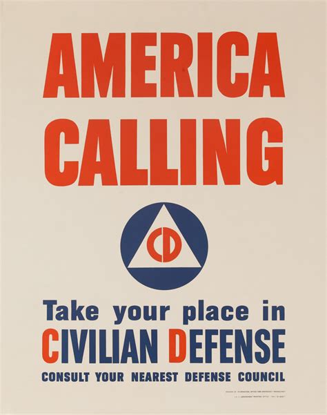 America Calling Original Vintage World War II Civil Defense Poster David Pollack Vintage Posters