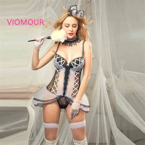 buy 6111 sexy french maid cosplay costumes women exotic servant girl lingerie