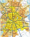 Road map of Dallas Texas USA street area detailed free highway large