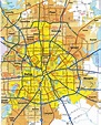 Road map of Dallas Texas USA street area detailed free highway large