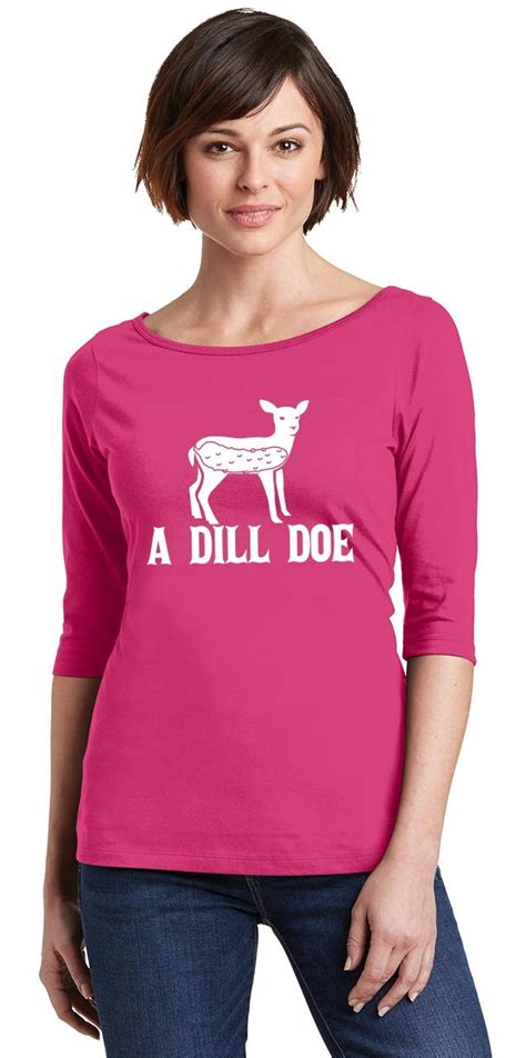 Ladies A Dill Doe Scoop 34 Slv Tee Deer Animal Sex College Ebay