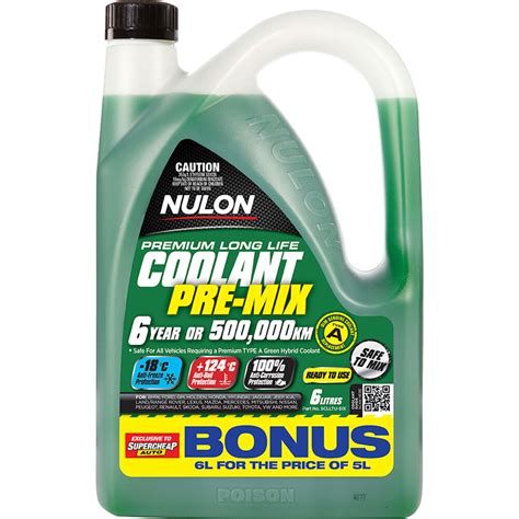 Assuming green coolant is an oat coolant like dexcool the answer becomes a murkier it depend. Nulon Anti-Freeze / Anti-Boil Green Premix Coolant - 6 ...