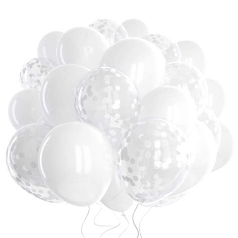 Buy Dandy Decor 60 Pack White Balloons White Confetti Balloons W