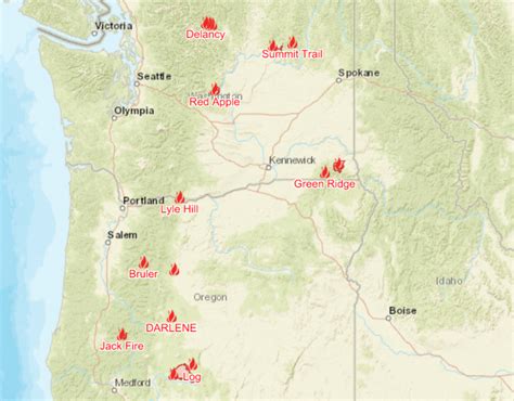 Oregon Wildfires Map Update As Bootleg Burns Area Five