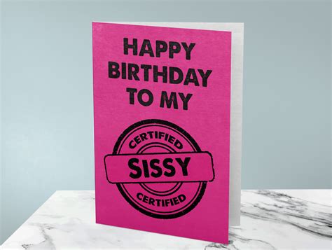 Kinky Bdsm Birthday Card Certified Sissy Rude Birthday Card Etsy