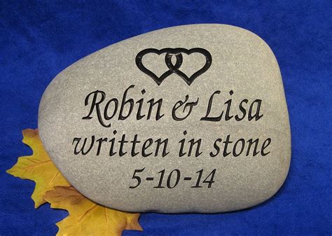 Wedding Engraved Stones Personalized Wedding Stone Anniversary Rocks