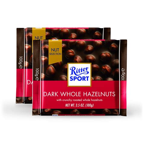 Buy Ritter Sport Whole Hazelnut Dark Chocolate 100g Pack Of 2 Ritter