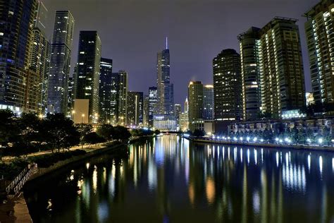 Chicago Night Lights Photograph By Frozen In Time Fine Art
