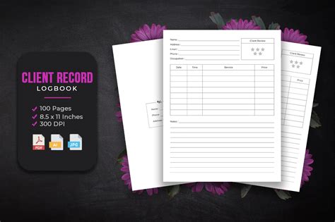 Client Record Logbookkdp Interior Graphic By Srsadi123 · Creative Fabrica