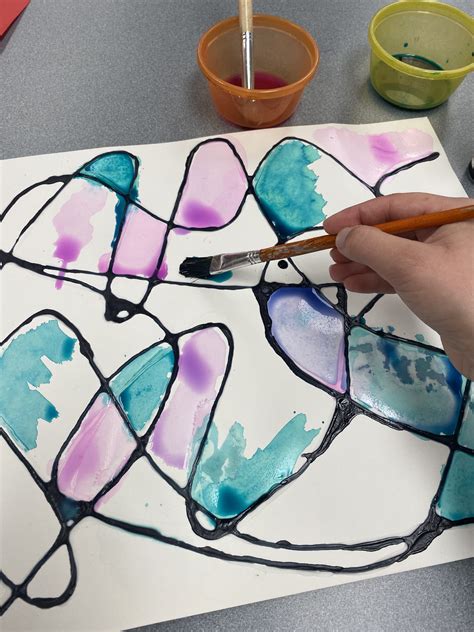 Watercolor And Glue Group Art Projects Watercolor Art Projects