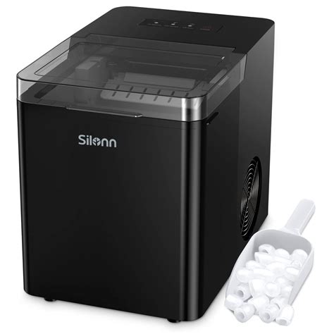 Silonn 28lbs 24Hrs Ice Makers Countertop Fully Open Top Cover Self