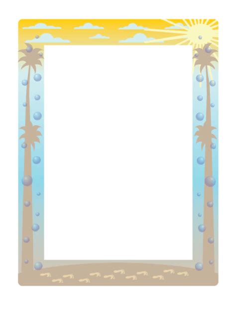 Beach Page Border Templates Printable Pdf Download