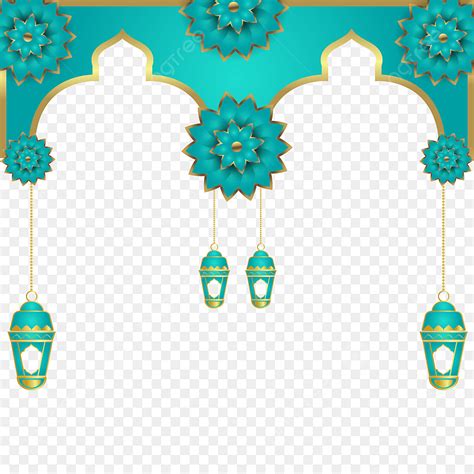 Gambar Desain Perbatasan Ornamen Islam Gradien Gradient Lentera