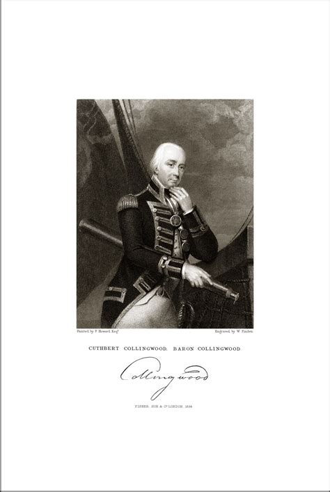Adm Cuthbert Collingwood Engraving Lord Nelson 2 At Trafalgar Royal