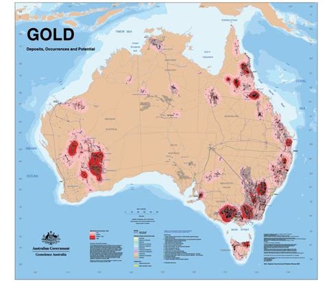 This Map Shows The Known Gold Deposits In Australia Payable Gold Was