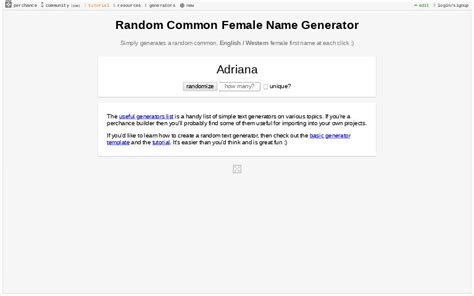 Random Common Female Name Generator