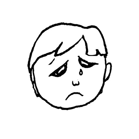 Sad Face Black And White Clipart