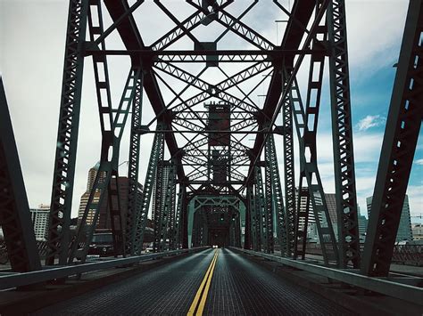 Hd Wallpaper Gray Metal Bridge Trusses Construction Road Bridge