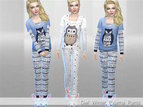 Sims 4 Ccs The Best Winter Owl Pyjama Set By Pinkzombiecupcake
