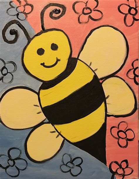 Bee Painting For Kids Bee Painting Bee Art Elementary Art Projects